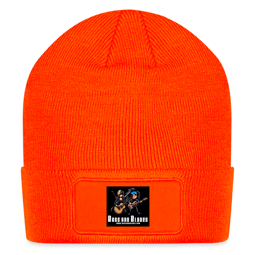 BASS AND BLADES Patch Beanie - neon orange
