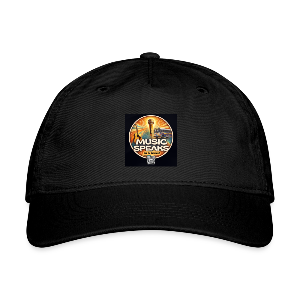 MUSIC SPEAKS - Logo Hat- Organic Baseball Cap - black