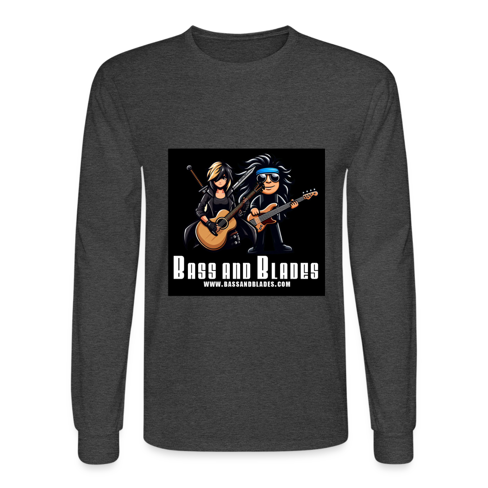 BASS AND BLADES Men's Long Sleeve T-Shirt - heather black
