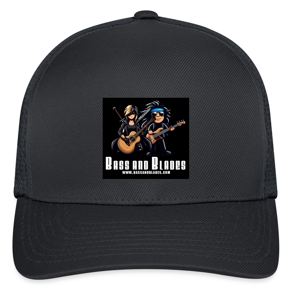 BASS AND BLADES Flexfit Fitted Baseball Cap - charcoal