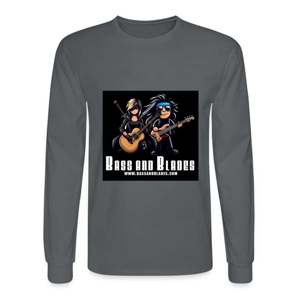 BASS AND BLADES Men's Long Sleeve T-Shirt - charcoal