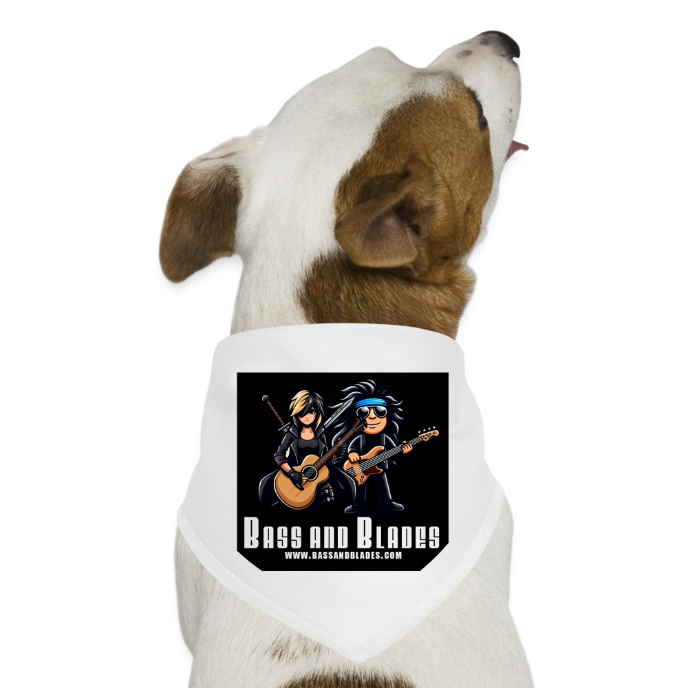 BASS AND BLADES Dog Bandana - white