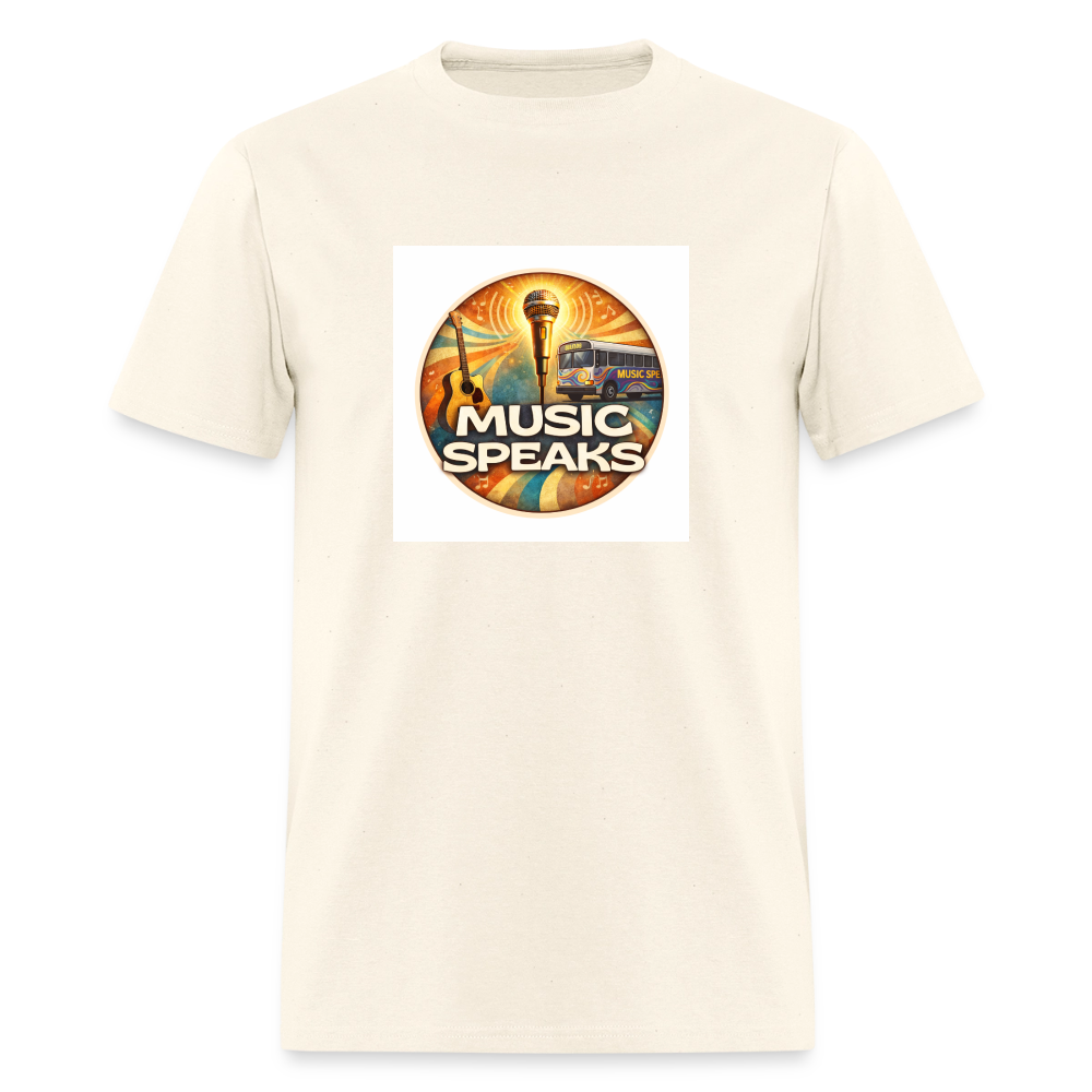 2026 Music Speaks Logo Men's T-Shirt | GILDAN 5000 - sweet cream heather