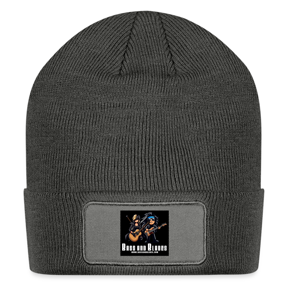 BASS AND BLADES Patch Beanie - charcoal grey