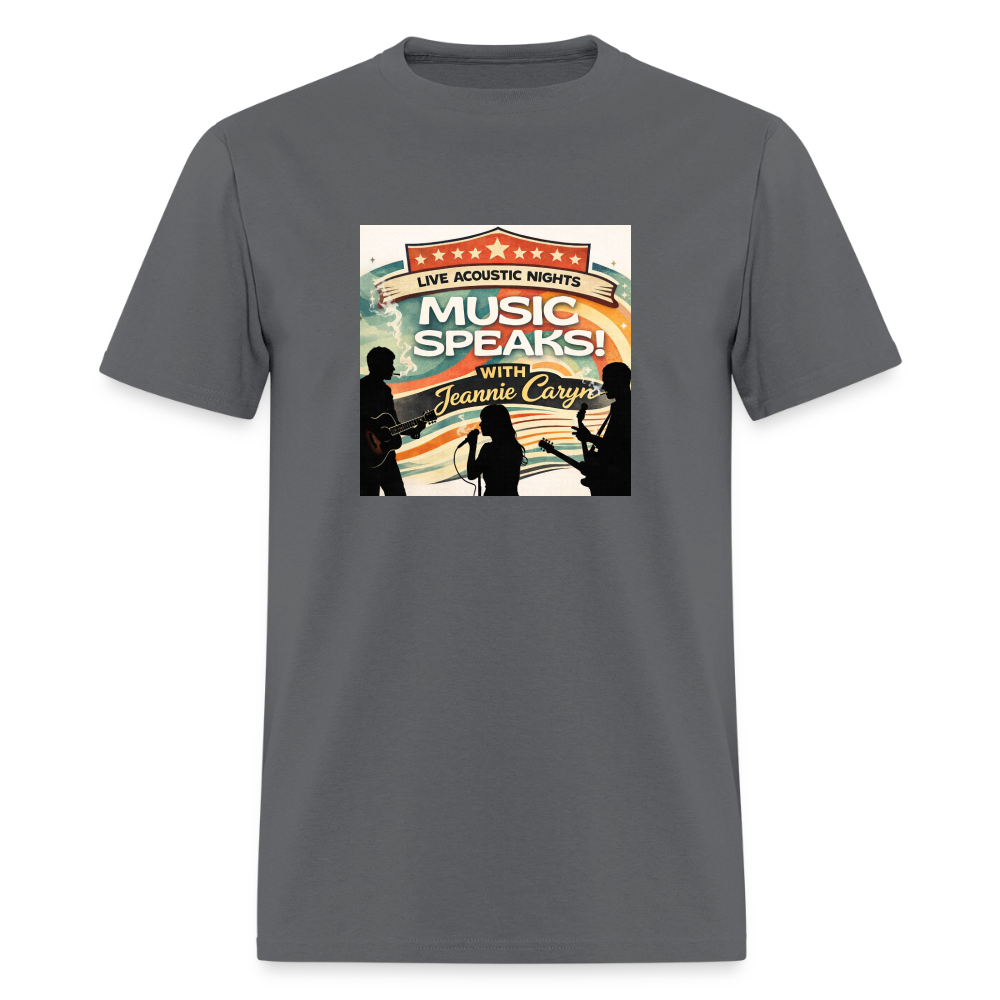 2026 Music Speaks Live Acoustic Nights -  Men's T-Shirt | GILDAN 5000 - charcoal