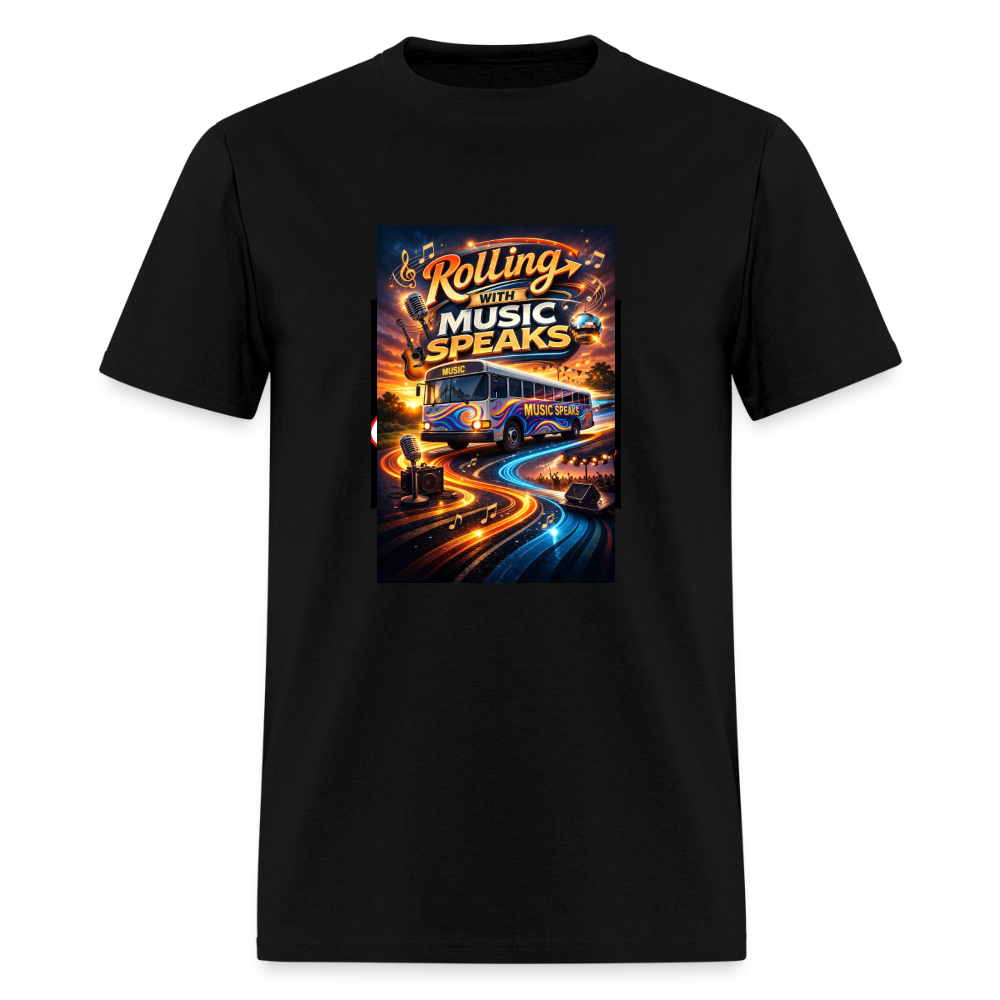 2026 Rolling with Music Speaks Men's T-Shirt | GILDAN 5000 - black