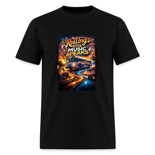 2026 Rolling with Music Speaks Men's T-Shirt | GILDAN 5000 - black