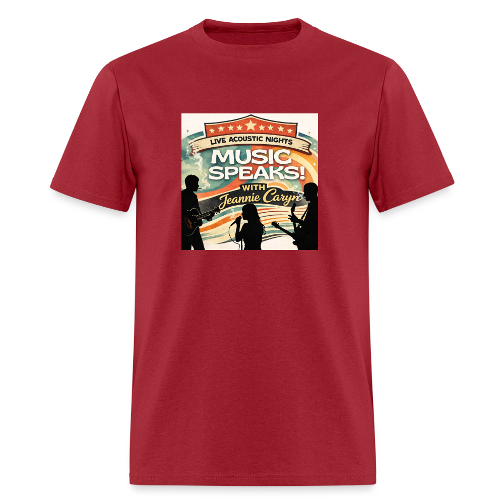 2026 Music Speaks Live Acoustic Nights -  Men's T-Shirt | GILDAN 5000 - dark red