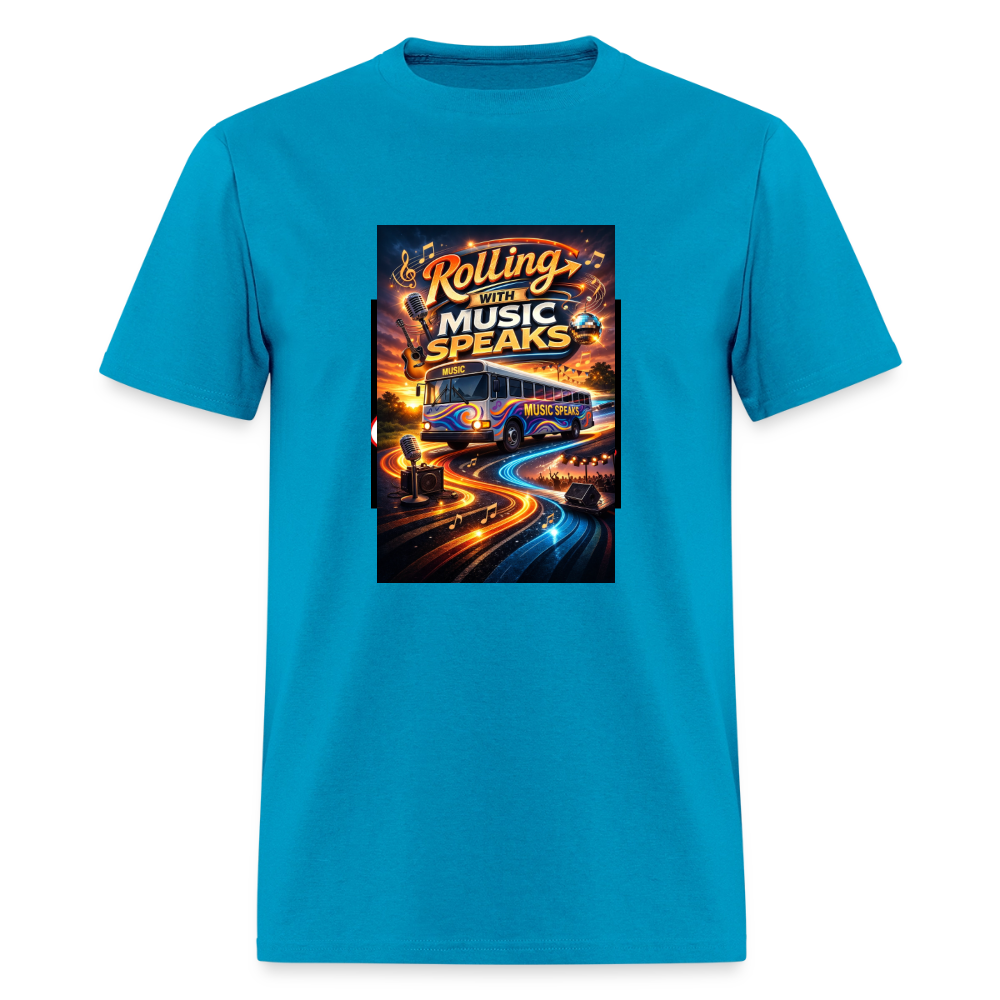 2026 Rolling with Music Speaks Men's T-Shirt | GILDAN 5000 - turquoise