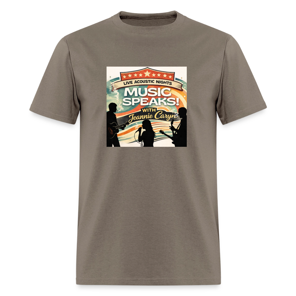 2026 Music Speaks Live Acoustic Nights -  Men's T-Shirt | GILDAN 5000 - safari